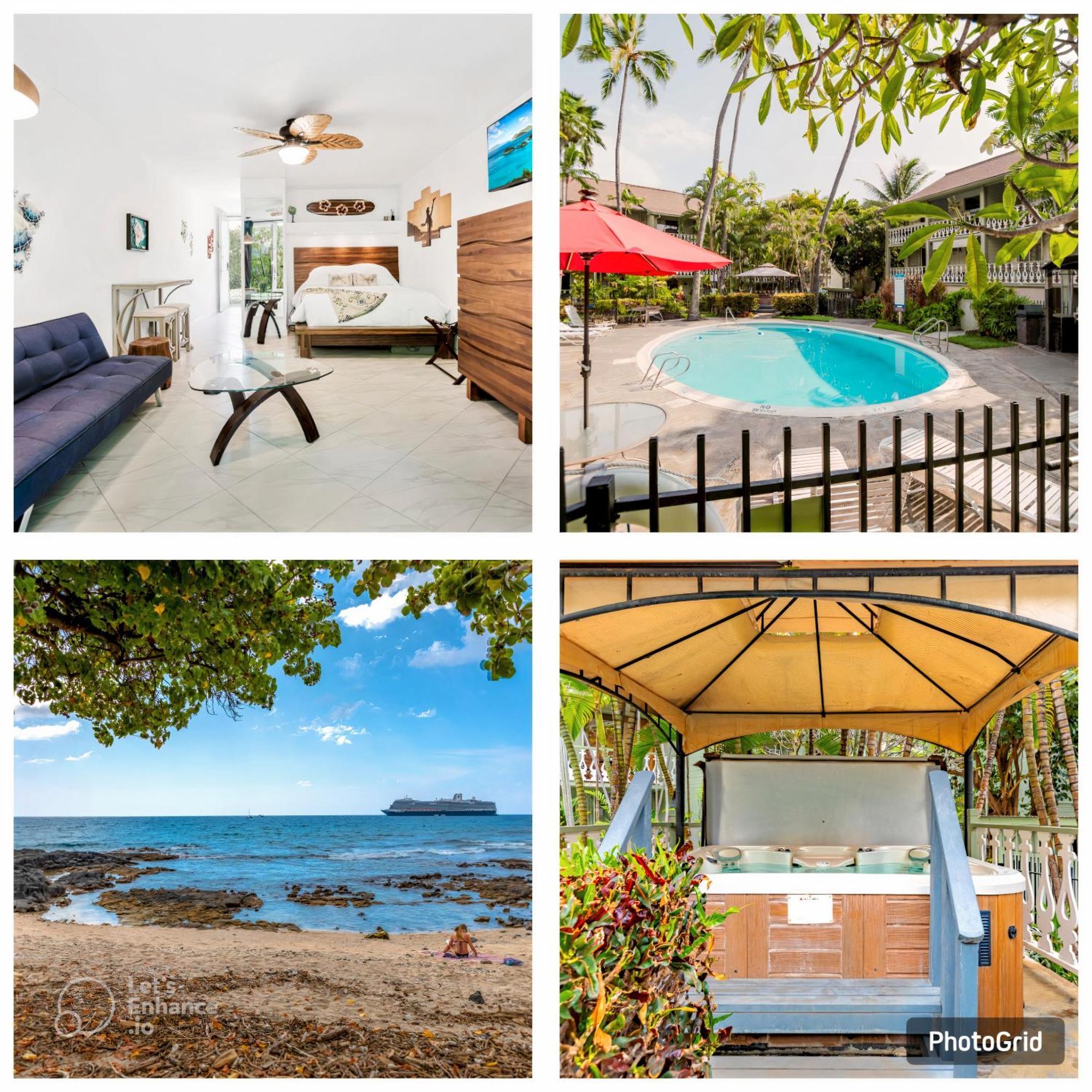 Downtown Hawaiian Theme Condo With Hot Tub, Pool & Beach - Kona Islander Inn Кайлуа Кона Екстериор снимка